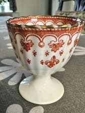Image of Vintage Spode Porcelain Copeland Egg Cup - Indian Summer With Scalloped Finish