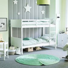 Image of Gemini Bunk Bed Single 3 ft Solid Pine Wood Frame Bedroom Furniture Kids White