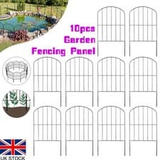 Image of 10X Rustproof Metal Garden Fencing Panel Animal Barrier Edge Wire Border Fence