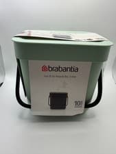 Image of Brabantia 3L Waste Bin with Handle Light Green Kitchen Compost Caddy Plastic