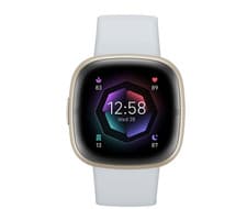 Image of Fitbit Sense 2 - New /Sealed - Soft Gold Aluminum 24mm & Blue Mist Infinity Band