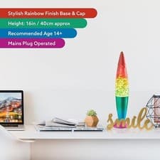 Image of Global Gizmos 48639 16" Rainbow Glitter Lamp/Retro Nostalgia/Relaxing Mood Light