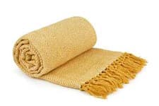 Image of 100% COTTON WOVEN HERRINGBONE FRINGED SOFA BED BLANKET THROWS TWEED SOFT MODERN