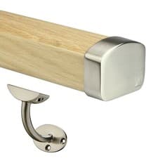 Image of Elements White Oak Wall Handrail Kit in Brushed Nickel