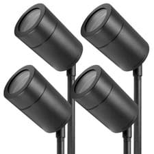 Image of 4 Pack Matt Black Stainless Steel Outdoor Garden Spike Light Adjustable ZLC020B