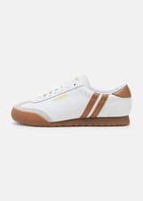 Image of Patrick Bergan Mens Trainers Casual Shoes White Tan Leather