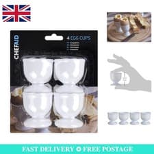 Image of Durable White Plastic Egg Cups Set of 4 - Effortlessly Stylish Kitchenware