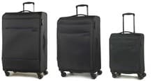 Image of ROCK Deluxe Lite Soft Expandable Suitcase with 8 wheel  set of 3 pcs TR-0161-BL