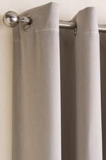 Image of SATEEN WOVEN NATURAL CURTAINS EYELET BLOCKOUT RING TOP READY MADE BEIGE SLUBBED