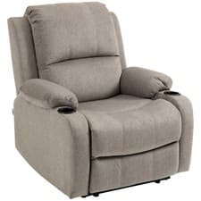 Image of HOMCOM Recliner Armchair for Living Room, Recliner Chair with Cup Holder
