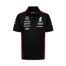 Image of Mercedes-Benz Genuine Polo Shirt Men's Black Size L AMG F1 Polyester B67999787