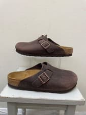 Image of BNWOT BIRKENSTOCK Men's EU 41 UK 7 Brown Oil Leather Boston Clogs CG H17