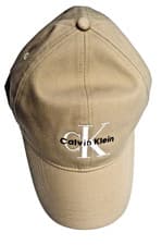 Image of Calvin Klein Beige Monologo Embroidered Baseball Hat