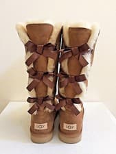 Image of UGG BAILEY BOW II TALL TRIPLET CHESTNUT WATER RESISTANT USA 11 / EU 42 / UK 9