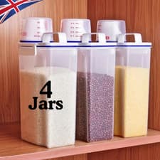 Image of 4X Airtight Food Storage Container Set Kitchen Grain Storage Box Dispenser