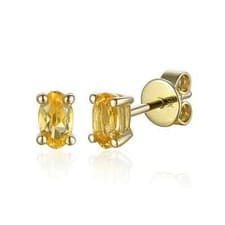 Image of Citrine Oval Shape 0.56ct Gemstone Studs, 9ct Yellow Gold Earrings