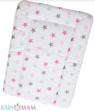 Image of CHILD TODDLER CHANGING MAT NURSERY BABY 100% COTTON GREY PINK STARS