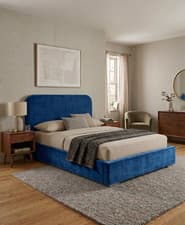 Image of Cloud Comfort Bed Frame Luxury Teddy & Plush Velvet Upholstered All Sizes