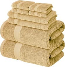 Image of 6 Piece Bale Set Towels 100% Egyptian Cotton Soft Face Hand Bath Towel Sheet Set