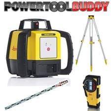 Image of Leica Rugby 610 Outdoor Laser Level 812618 Kit alkaline With Tripod & Staff DIY