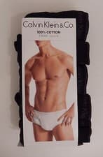 Image of 5 PACK GENUINE CALVIN KLEIN SIZE SMALL BLACK 100% COTTON CLASSIC FIT BRIEFS