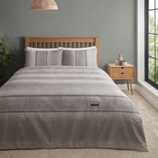 Image of Catherine Lansfield Denim Reversible Single Duvet Cover Set with Pillowcase Grey