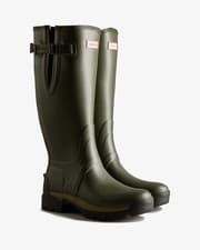 Image of Hunter Balmoral Adustable 3mm Neoprene Wellington Boots - Dark Olive - UK Size 4