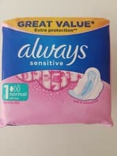 Image of Sanitary pads for women Always Sensitive pack of 14 ultra pads