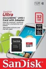Image of SanDisk Ultra Micro SD 32GB Class 10 SDHC SDXC Memory Card 130MB/s with Adapter