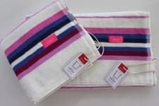 Image of JOULES POTTING SHED STRIPE COTTON BATHROOM SET - BATH TOWEL / HAND TOWEL