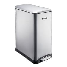 Image of Kitchen Rubbish Waste Bin Recycling Dual Multi Compartment Pedal 50L Silver