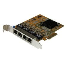Image of StarTech 4 Port PCIe Standard Profile NIC RJ45 Port Gigabit Network Adapter Card