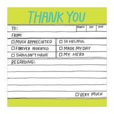 Image of Knock Knock Hand Lettered Sticky Note Thank You Knock Knock Other