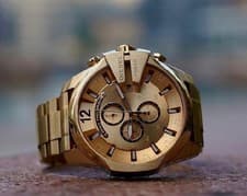 Image of NEW DIESEL MENS WATCH DZ4360 YELLOW GOLD STAINLESS STEEL BRACELET & DIAL GENUINE