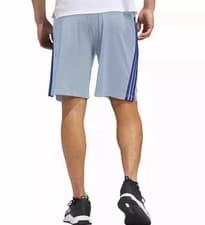 Image of Adidas Men's Active Stripe Short - Workout Running Shorts (Light Blue, XL)