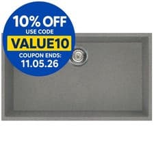 Image of Reginox Elleci Quadra Titanium Kitchen Sink Granite Single Bowl Undermount Waste