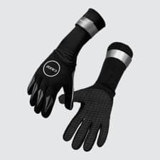 Image of Zone3 Neoprene Swim Gloves - Outdoor Swimming - Black/Silver