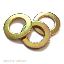 Image of M6 M8 M10 M12 M16 M20 YELLOW ZINC FORM A FLAT WASHERS DIN125A