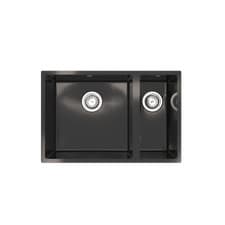 Image of 1.5 Bowl Comite Kitchen Sink 670mmx440mmx206mm Gloss Black Inset/Undermounted