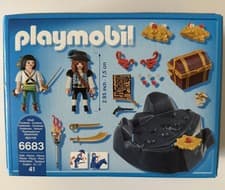 Image of Playmobil Pirate Figures Finding Hidden Treasure & Gold