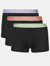 Image of Emporio Armani 3 Pack Trunks Stretch Cotton - Black Multi