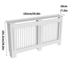 Image of Radiator Cover 92/100cm Tall Cabinet MDF Wood Painted Grill Shelf Home Furniture