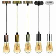 Image of E27 Ceiling Light Fitting Vintage Industrial Pendant Lamp Bulb Holder UK