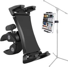 Image of Microphone Music Stand Tablet Smartphone Holder Mount Heavy Duty 360 Degree Swiv