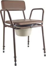 Image of Aidapt Brown Essex Height Adjustable Commode Chair Fully Assembled VR161