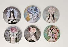 Image of 6 Coasters Turkish Moroccan Contemporary Modern Designs Drink Cup Mats
