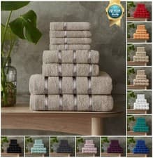 Image of LUXURY 100% EGYPTIAN COTTON TOWEL 8 Piece Bale Set Face Hand Bath Boston Towels