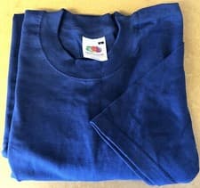 Image of Fruit of the Loom Men's Navy Premium T-Shirt. Size Large Clearance