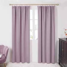 Image of Blush Pink Pencil Pleat Curtains Pair 117x183cm Window Drapes Topfinel