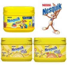 Image of NESTLE NESQUIK CHOCOLATE / STRAWBERRY / BANANA FLAVOUR MILKSHAKE POWDER 300g TUB